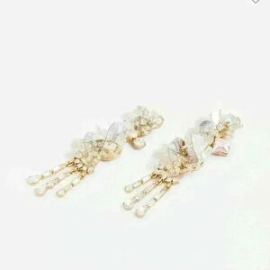 J Crew Crystal & Sequins Drop Earrings